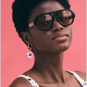 NWT Poppy Lissiman Jimbob Sunglasses in black/orange